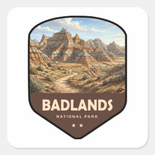 Schild van Badlands National Park Vierkante Sticker