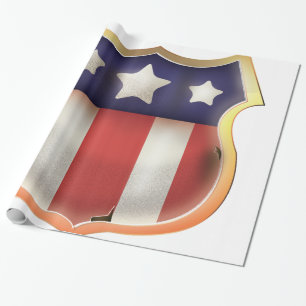Schild van de Amerikaanse superheld uit het verled Cadeaupapier