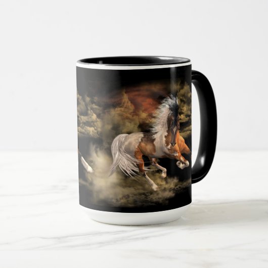 Schildbare zwarte 15 oz Mok, kleur en stijl Mok (Voorkant rechts)