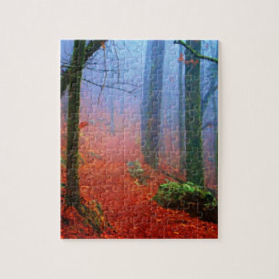 Schildbos herfst blauwe mist legpuzzel