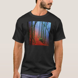 Schildbos herfst blauwe mist t-shirt