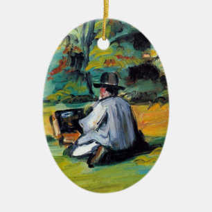 Schilder aan het werk van Paul Cezanne, Vintage Fi Keramisch Ornament