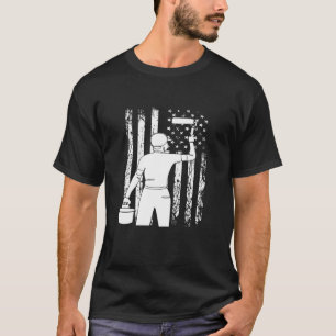Schilder Amerikaanse vlag Baanaanhanger van kunst T-shirt