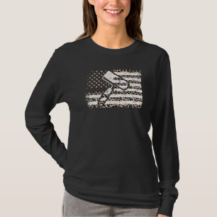 Schilder Amerikaanse vlag Luipaard Print Amerikaan T-shirt