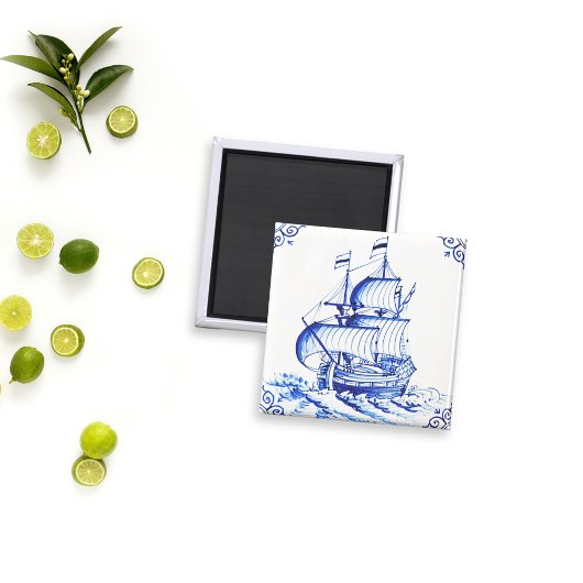 Schilder Blauwe Zeilboot Magneet