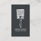 Schilder & Decorateur Minimaal Houtskool Grijs Wit Visitekaartje (Voorkant)