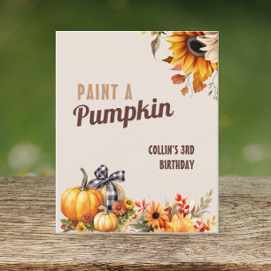 Schilder een Pumpkin Herfst Verjaardagsteken