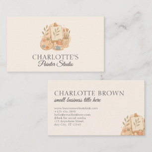 Schilder Elegante Aquarel Kunstenaar Branding Visitekaartje