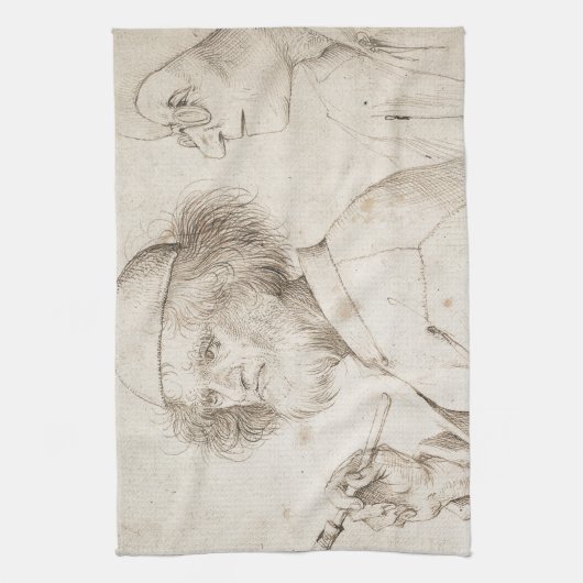 Schilder en connoisseur door Pieter Bruegel Theedoek (Verticaal)