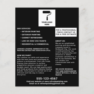 Schilder en Decorateur Voeg uw logo toe Zwart Flyer