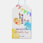 Schilder en partij kunst thema partij monogrammed  cadeaulabel (Voorkant)