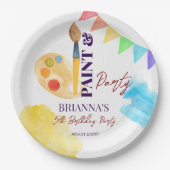 Schilder en partij kunst thema partij monogrammed papieren bordje (Voorkant)