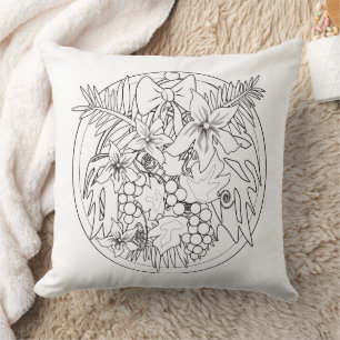 Schilder het afbeelding zelf een tropisch patroon kussen