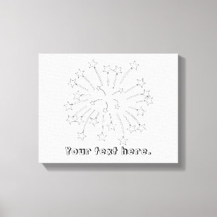 Schilder het Easy Star Fireworks Jouw tekst Canvas Afdruk