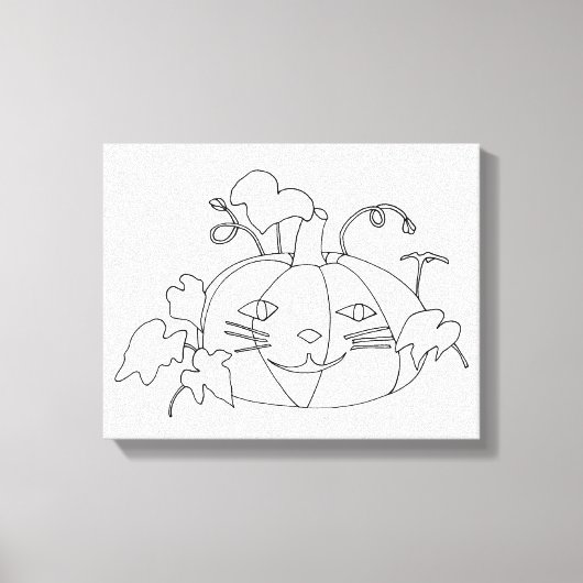 Schilder het Kat Face Pumpkin op verzegeld Canvas (Voorkant)