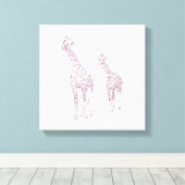 Schilder het schets tekening van moeder en kind canvas afdruk (Insitu (Houten vloer))