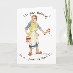 "Schilder het Stedenrood!" Birthday Card voor een Kaart