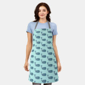 Schilder in autisch patroon over Apron Schort (Gedragen)