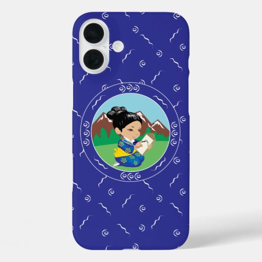 Schilder landschapsblauw van Japans meisje Case-Mate iPhone Case (Achterkant)