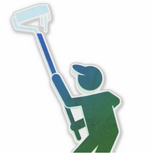 Schilder met Paint Roller Sticker