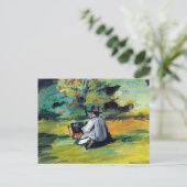 Schilder op het werk van Paul Cezanne,  Kunst Briefkaart (Staand voorkant)