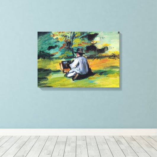 Schilder op het werk van Paul Cezanne, Kunst Canvas Afdruk (Insitu (Houten vloer))