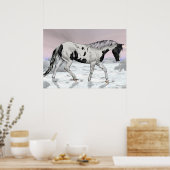 Schilder Paard Mystiek Vertroebel Landschap Poster (Keuken)