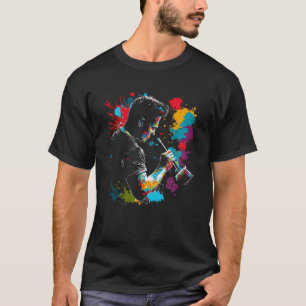 Schilder splash schilderij Retro kleuren schilder T-shirt
