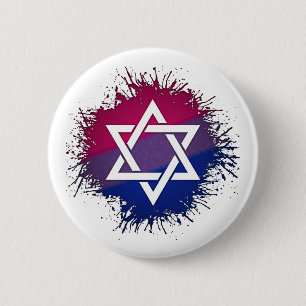 Schilder Splatter Bisexual Pride Star van David Sy Ronde Button 5,7 Cm