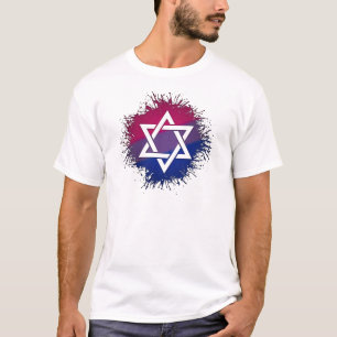 Schilder Splatter Bisexual Pride Star van David Sy T-shirt