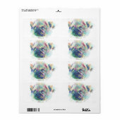 Schilder van waterverf van poppenkoppen etiket (Full Sheet)