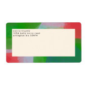 Schilderachtig Abstracte kunst Monogram rood en gr Etiket (Voorkant)