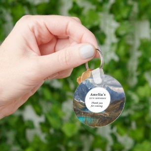 Schilderachtig Alpenbergen Foto Verjaardag Bedankt Sleutelhanger