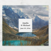 Schilderachtig Alpenbergen Fotobruiloft Bier Etiket (Enkel label)