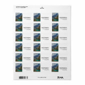 Schilderachtig Alpengebergte Fotoadres Etiket (Full Sheet)