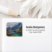 Schilderachtig Alpengebergte Fotoadres Etiket (Insitu)