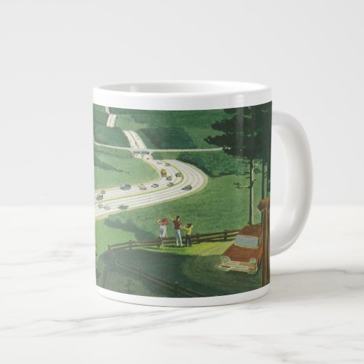  Schilderachtig Amerikaanse snelwegen, autoweg Extra Grote Mok (Voorkant rechts)