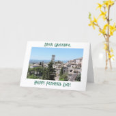 Schilderachtig Assisi, opa, Vaderdag Kaart (Gele Bloem)