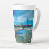 Schilderachtig Atlantic City Boardwalk Latte Mok (Rechterhoek)