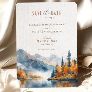 Schilderachtig Autumn Mountain Waterverf Save the Kaart