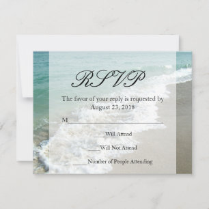 Schilderachtig Beach Destination Wedding RSVP Kaartje