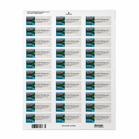 Schilderachtig berg- en meer-landschapsfoto etiket (Full Sheet)