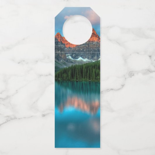 Schilderachtig berg- en meer-landschapsfoto flessenhanger (Achterkant)