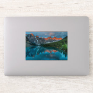 Schilderachtig berg- en meer-landschapsfoto sticker