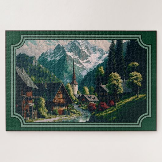Schilderachtig bergdorp Jigzaag Puzzle Legpuzzel (Horizontaal)