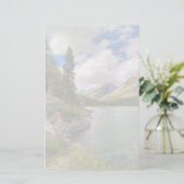 Schilderachtig bergmeer briefpapier (Staand voorkant)