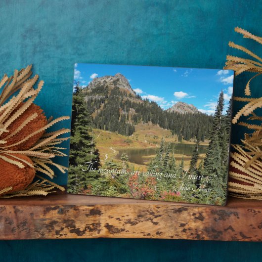 Schilderachtig bergmeer Landschap John Muir Quote Fotoplaat (Zijkant)