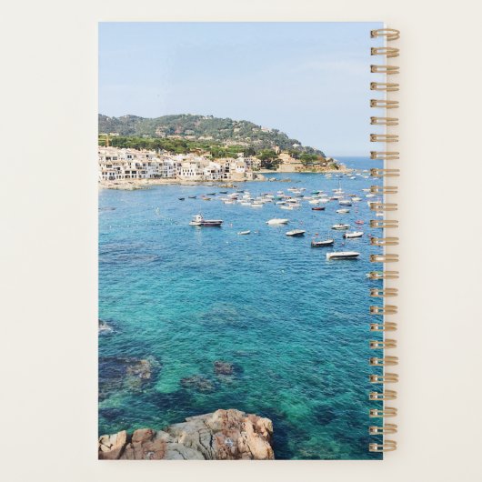 Schilderachtig Blauwe Oceaan Spanje Reisfoto Aange Planner (Achterkant)