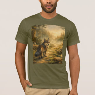 Schilderachtig bos wolf pad | Stille bos T-shirt