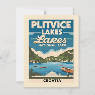 Schilderachtig Briefkaart van de Plitvicemeren in